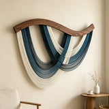 HomeTaro Nordic Gradient Cotton Rope Wall Tapestry with Wood Rod