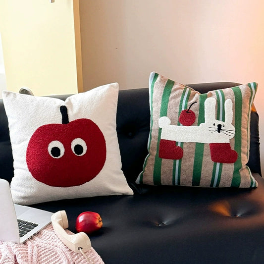 HomeTaro Embroidered Lumbar Cushion with Decorative Cover