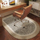 HomeTaro Mid-Century Arched Crystal Velvet Rug
