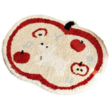 HomeTaro Apple-Shaped Puppy Flocked Rug