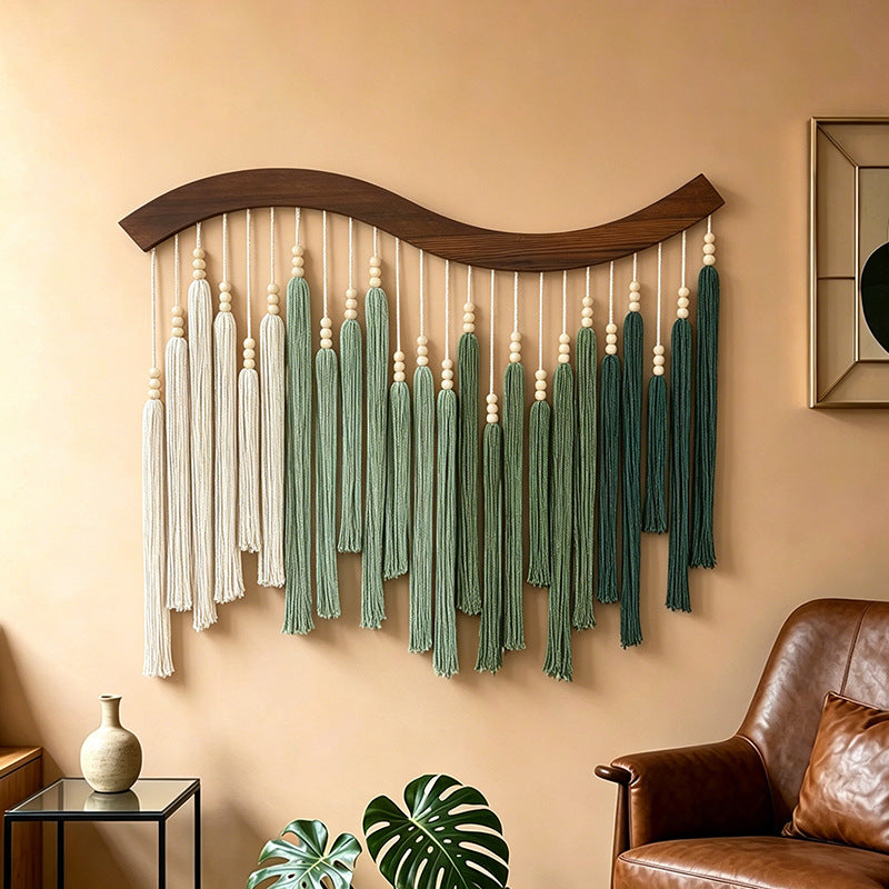 HomeTaro Hand-Woven Tassel Wall Tapestry