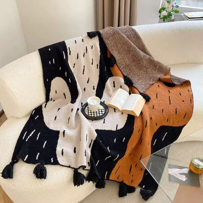 HomeTaro Cactus-Pattern Knit Throw Blanket