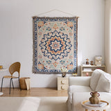 HomeTaro Geometric Floral Fabric Wall Tapestry