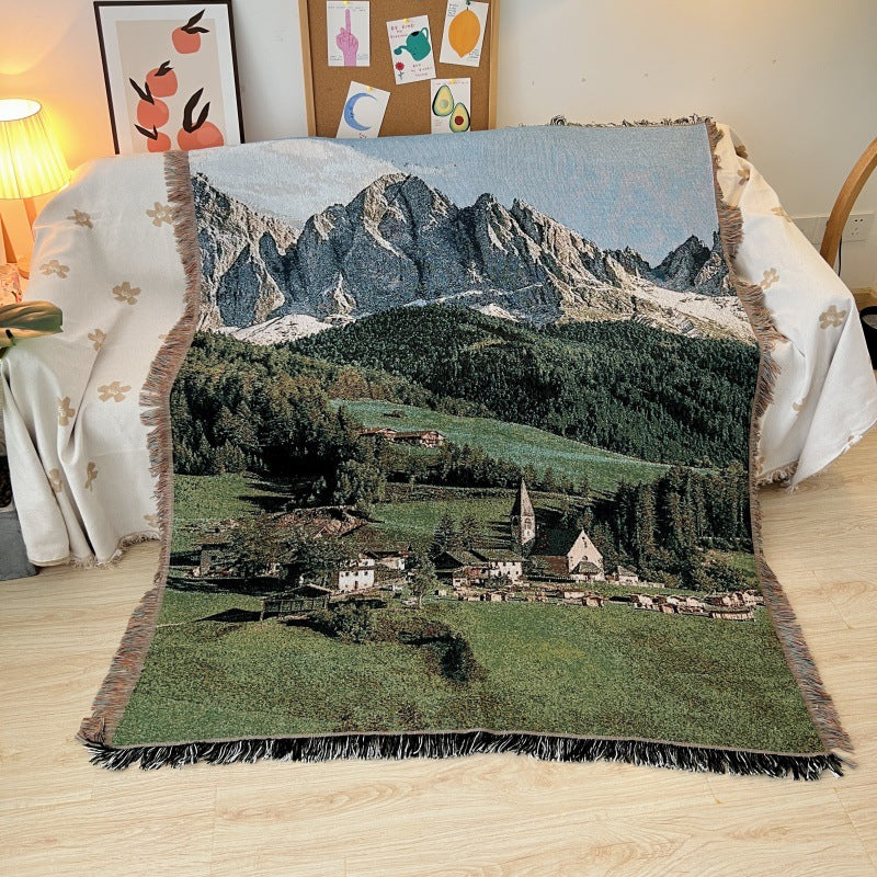 HomeTaro Alpine Landscape Cotton Tapestry