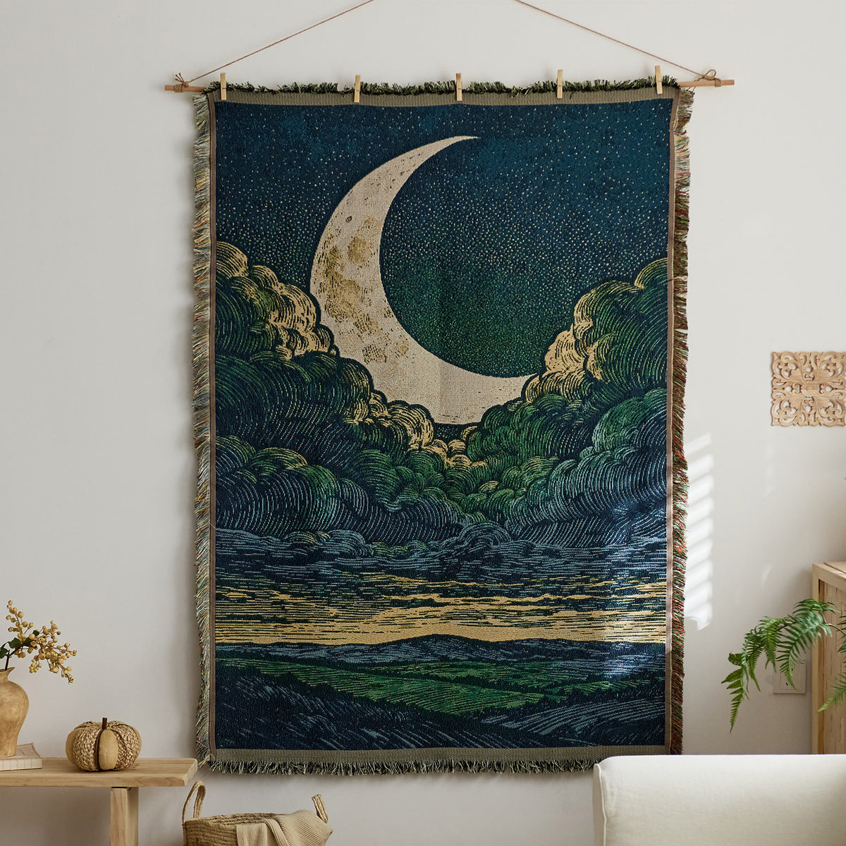 HomeTaro Vintage Starry Sky Cotton Gauze Wall Tapestry