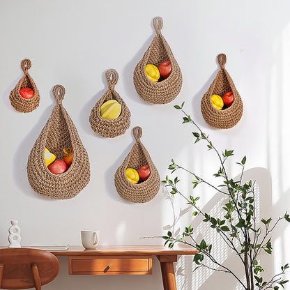 HomeTaro Wall-Mounted Cotton Rope Fruit & Vegetable Basket