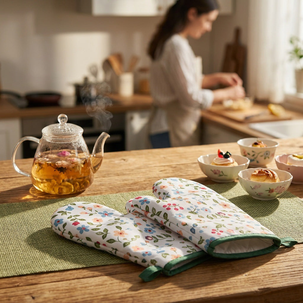HomeTaro Heat-Resistant Poly-Cotton Oven Mitt