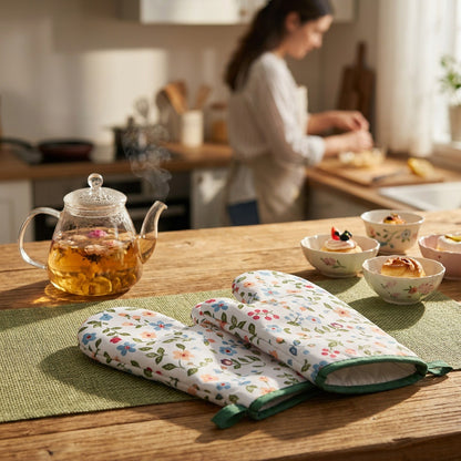 HomeTaro Heat-Resistant Poly-Cotton Oven Mitt