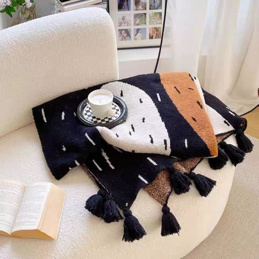 HomeTaro Cactus-Pattern Knit Throw Blanket