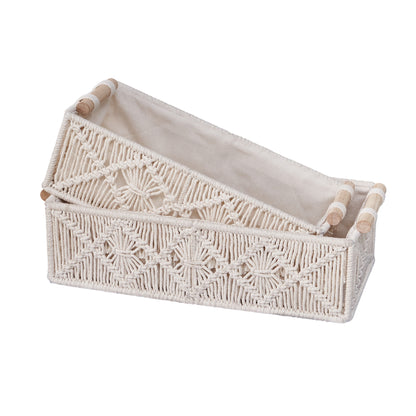 HomeTaro Hand-Woven Natural Fiber Storage Basket