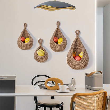 HomeTaro Wall-Mounted Cotton Rope Fruit & Vegetable Basket