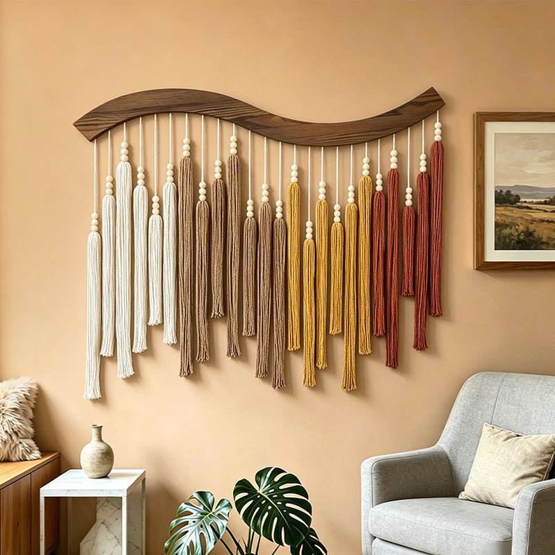 HomeTaro Hand-Woven Tassel Wall Tapestry
