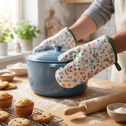 HomeTaro Heat-Resistant Poly-Cotton Oven Mitt