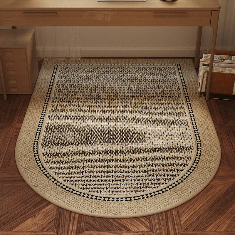 HomeTaro Mid-Century Arched Crystal Velvet Rug