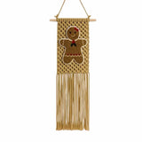 HomeTaro Hand-Woven Gingerbread Man Christmas Wall Hanging